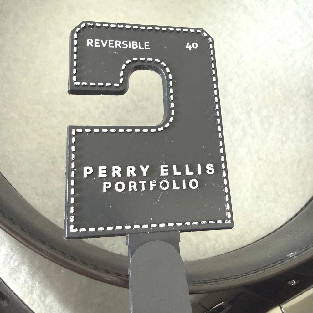 Perry Ellis Portfolio Reversible Leather Belt‎ Size 40 Brown Black NWT